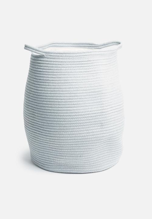 Sixth Floor - Drawstring cotton storage basket - grey
