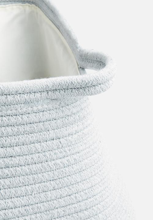 Sixth Floor - Drawstring cotton storage basket - grey