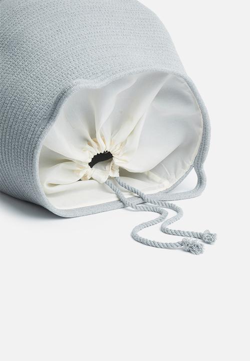 Sixth Floor - Drawstring cotton storage basket - grey
