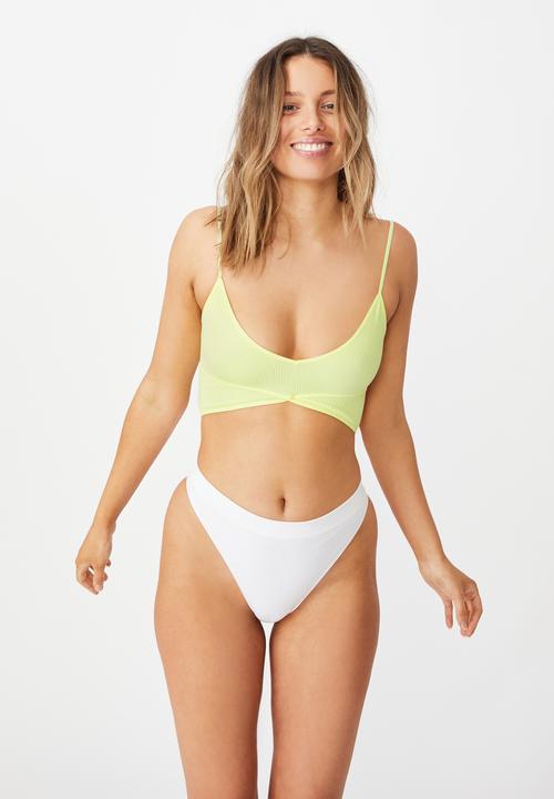 Cotton On - Seamfree rib ballet bralette - lemonade
