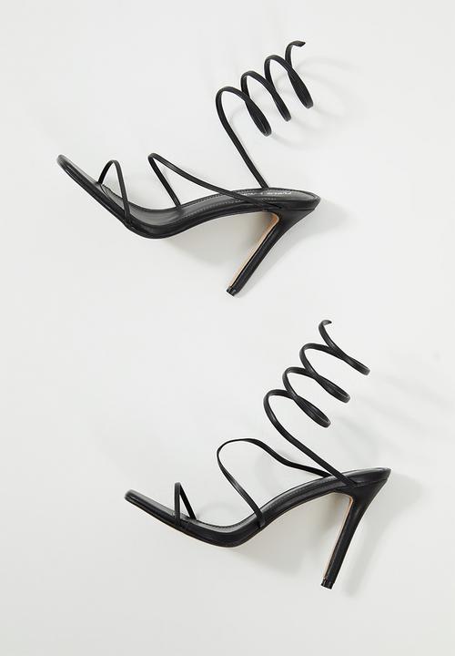 Public Desire - Caris ankle wrap heels - black