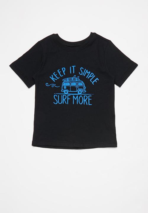 Pop Candy - Boys 2 pack printed tee - blue & black 