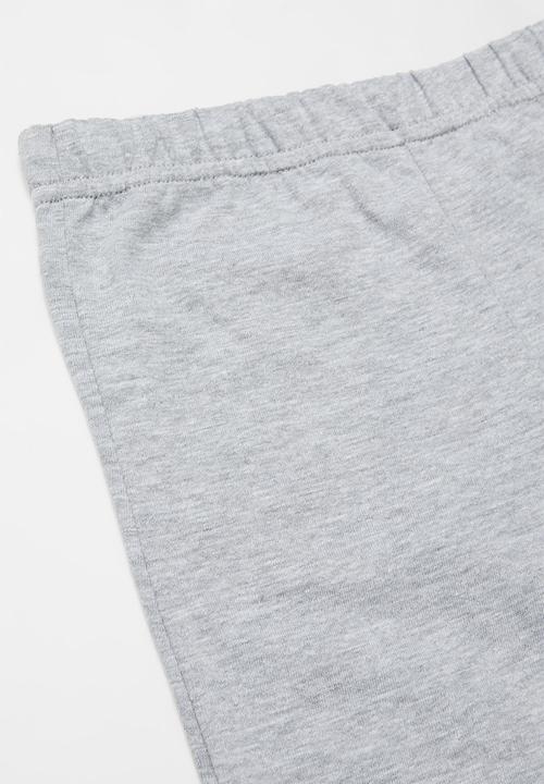 Pop Candy - Pants & short sleeve tee pj set - grey & blue 