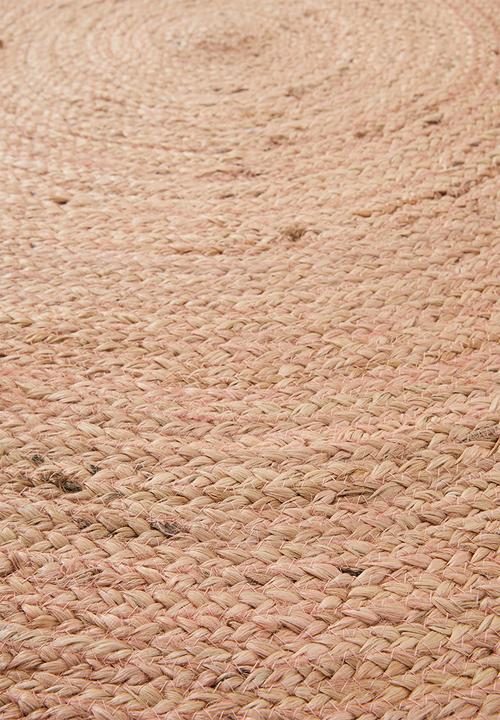 Sixth Floor - Sole jute round rug - pink