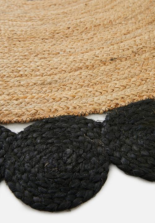 Sixth Floor - Pepper jute rug - black & natural