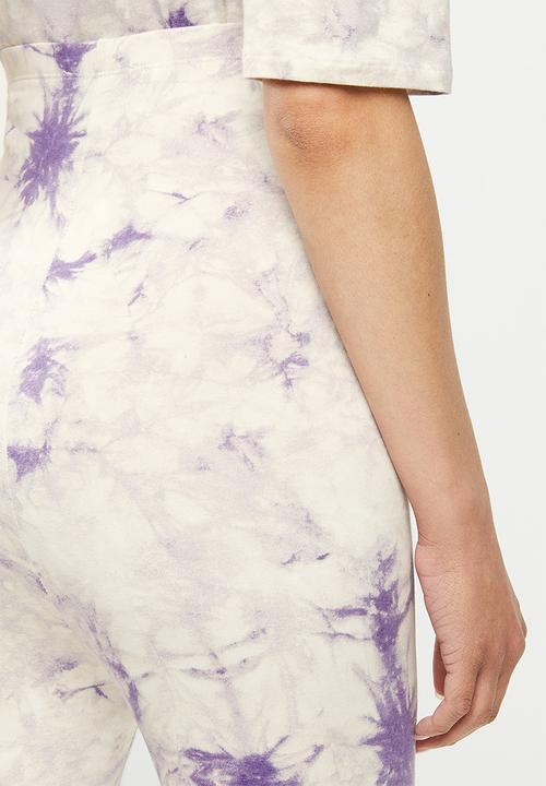 Missguided - Maternity tie dye legging - white & purple