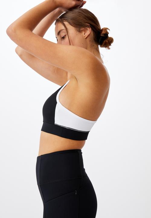 Cotton On - Colour block crop - black