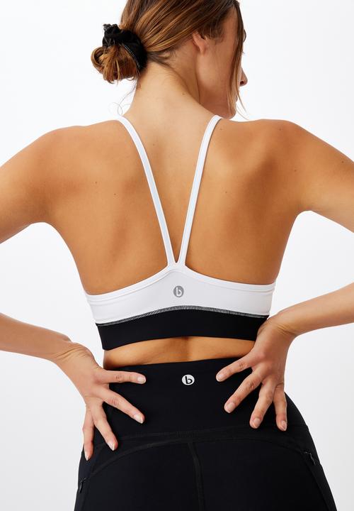 Cotton On - Colour block crop - black