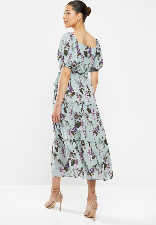 edit - Square neck femme tier midi - multi