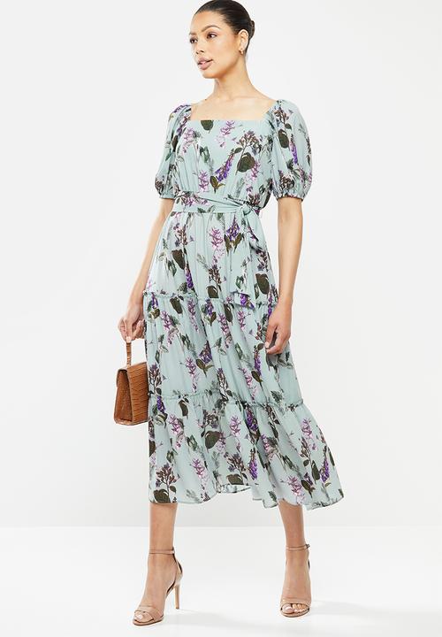 edit - Square neck femme tier midi - multi