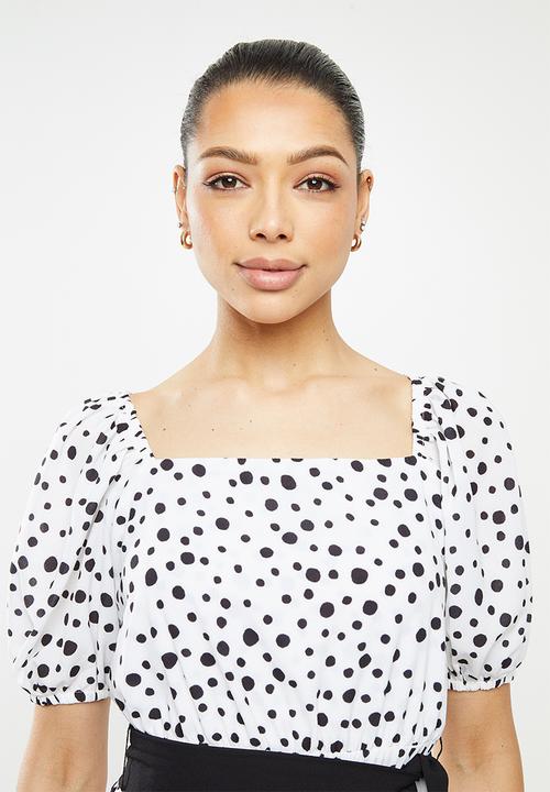 edit - Square neck femme tier midi - white & black