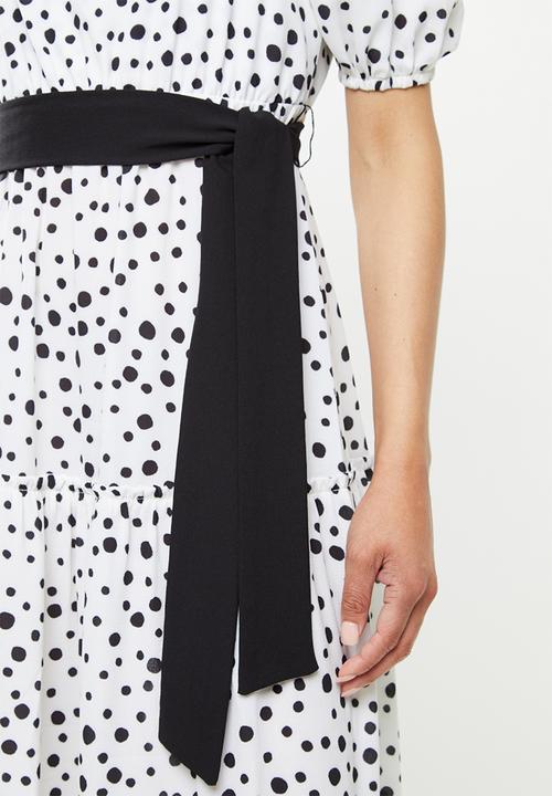 edit - Square neck femme tier midi - white & black
