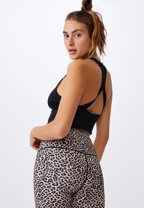 Cotton On - Love you a latte reversible vestlette - leopard & black