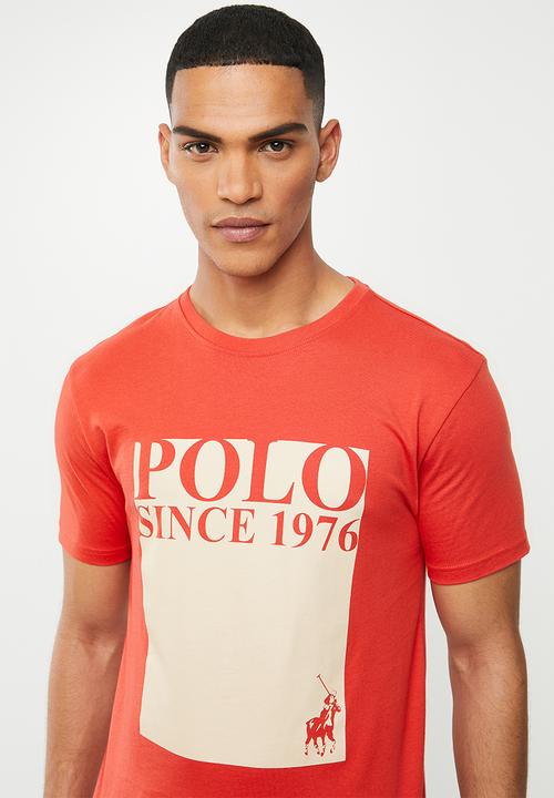 POLO - Brandon block print tee - red