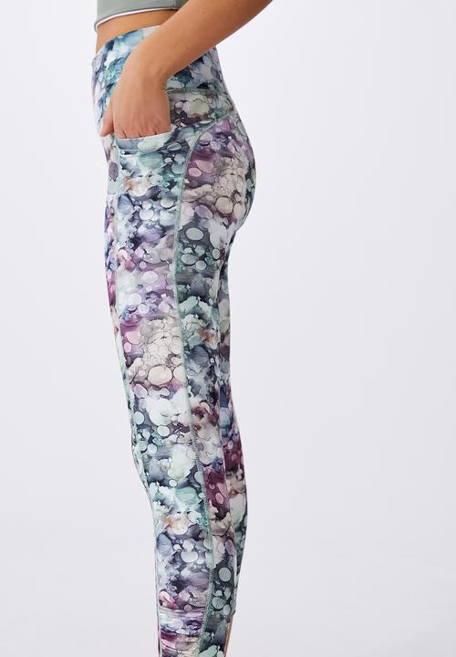 Cotton On - Love you a latte 7/8 active tight - inky bubbles print