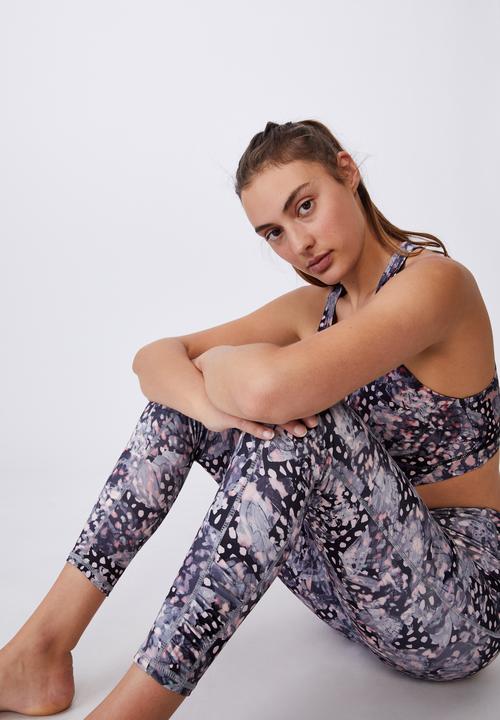 Cotton On - Love you a latte 7/8 active tight - butterfly spot