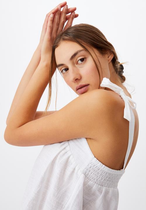 Cotton On - Woven bed cami - white