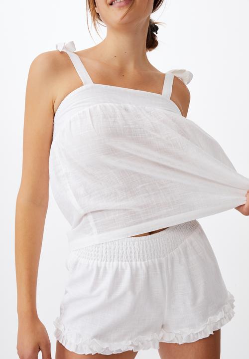 Cotton On - Woven sleep short - white