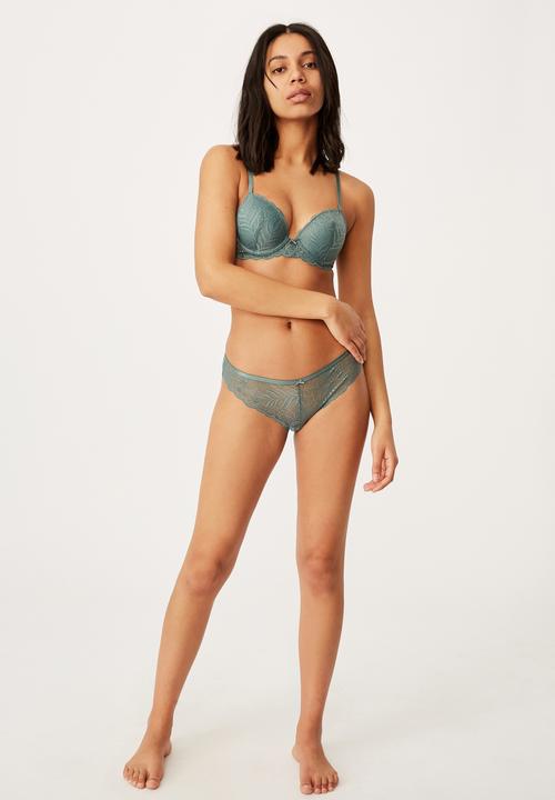 Cotton On - Summer lace bikini brief - bonsai green