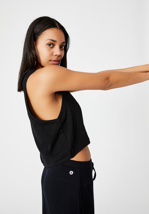 Cotton On - All things fabulous cropped muscle tank - black