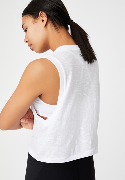 Cotton On - All things fabulous cropped muscle tank - white