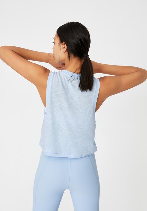 Cotton On - All things fabulous cropped muscle tank - baby blue