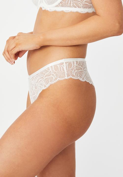 Cotton On - Summer lace brasiliano brief - cream