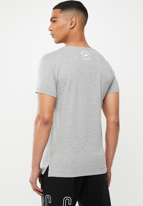 S.P.C.C - Carlisle fashion side slit straight hem T-shirt - grey 
