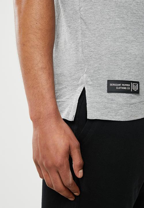 S.P.C.C - Carlisle fashion side slit straight hem T-shirt - grey 