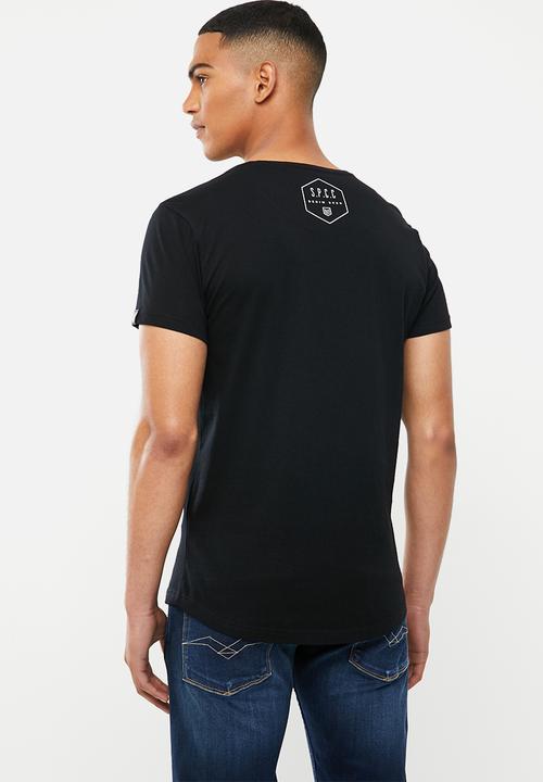 S.P.C.C - Addle fashion scooped hem T-shirt - black