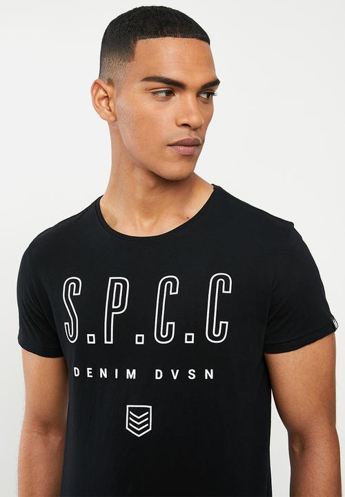 S.P.C.C - Addle fashion scooped hem T-shirt - black