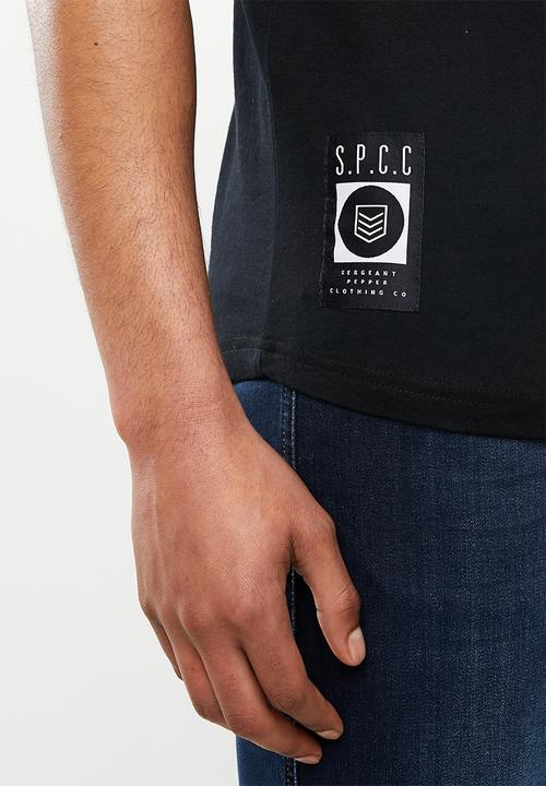 S.P.C.C - Addle fashion scooped hem T-shirt - black
