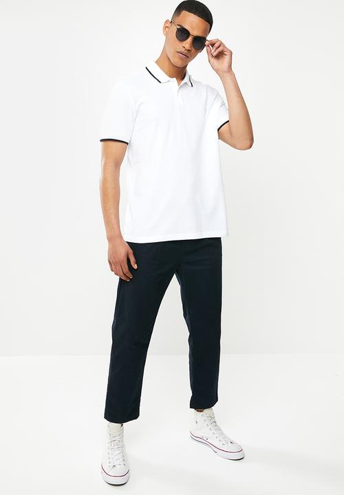 Original Penguin - Tipped polo - white