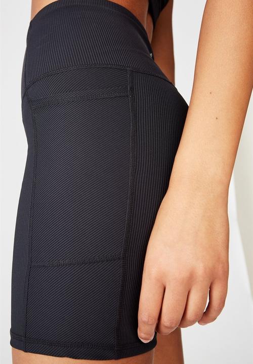 Cotton On - Rib pocket bike short - black rib