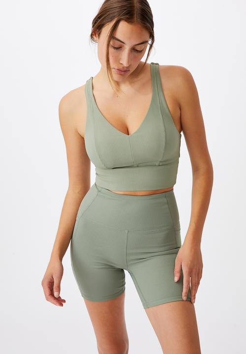 Cotton On - Rib pocket bike short - basil green rib