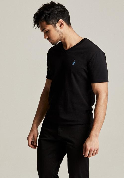 POLO - Basic V-neck tee - black