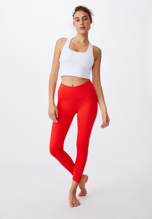 Cotton On - Love you a latte 7/8 active tight - candy red