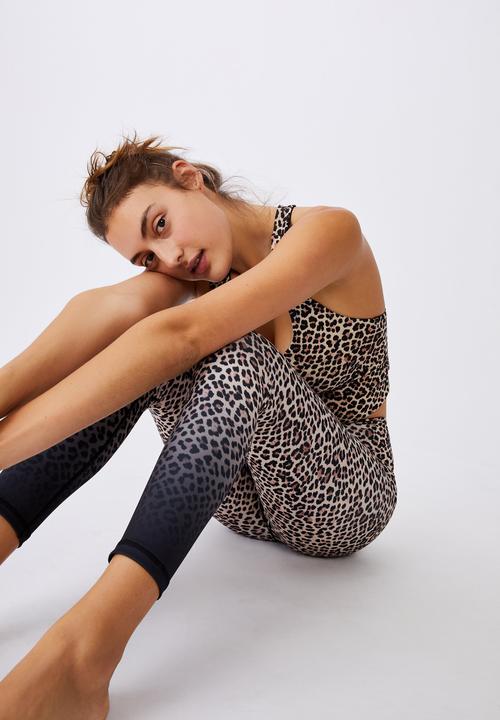 Cotton On - Love you a latte 7/8 active tight - animal ombre