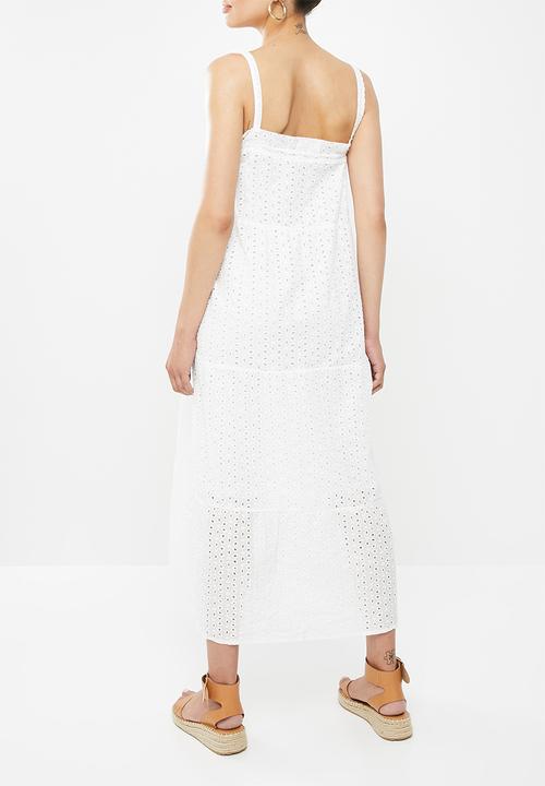Missguided - Maternity brodrie tiered midaxi - white