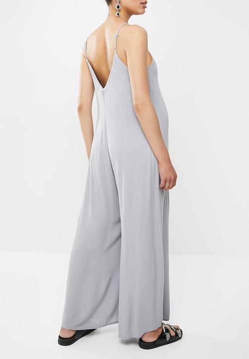 Missguided - Maternity cheesecloth wide leg jumpsuit - grey