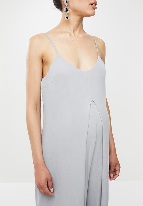 Missguided - Maternity cheesecloth wide leg jumpsuit - grey
