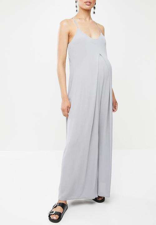 Missguided - Maternity cheesecloth wide leg jumpsuit - grey