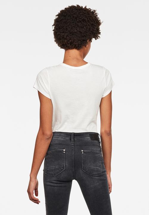 G-STAR - Eyben G-raw foil slim wmn short sleeve - white 