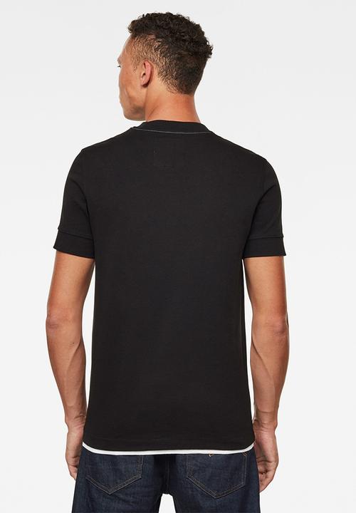 G-STAR - Felt applique logo slim tee - black