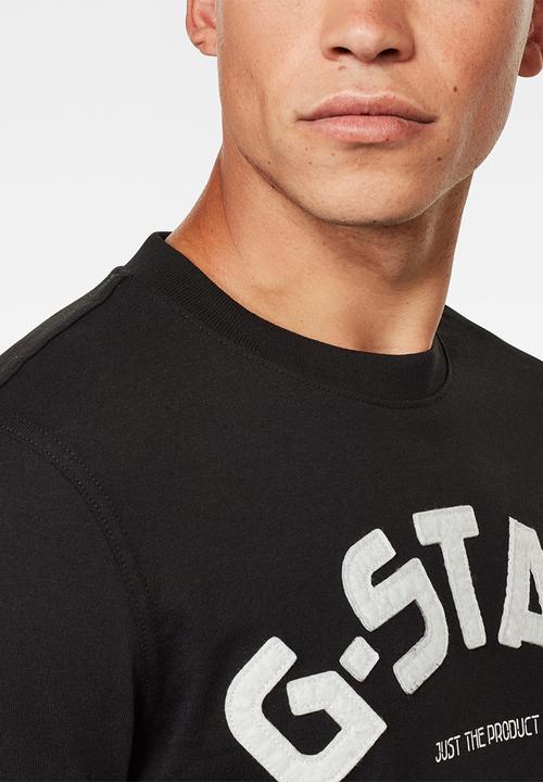G-STAR - Felt applique logo slim tee - black