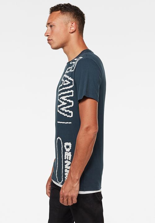 G-STAR - Raw vertical logo short sleeve tee - legion blue