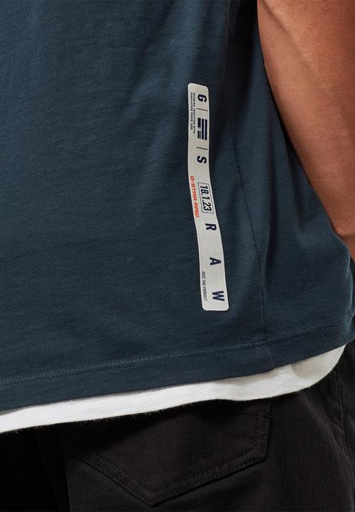 G-STAR - Raw vertical logo short sleeve tee - legion blue