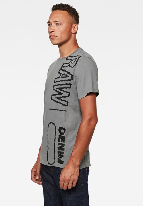 G-STAR - Raw vertical logo short sleeve tee - grey