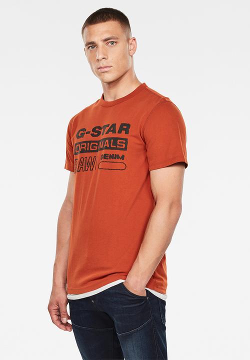G-STAR - Wavy logo originals tee - orange