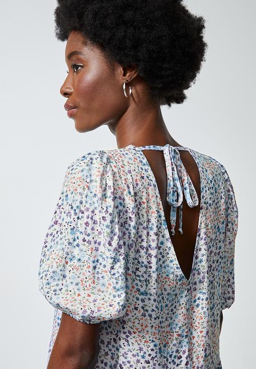 Superbalist - Tie back v-neck dress with tier - multi